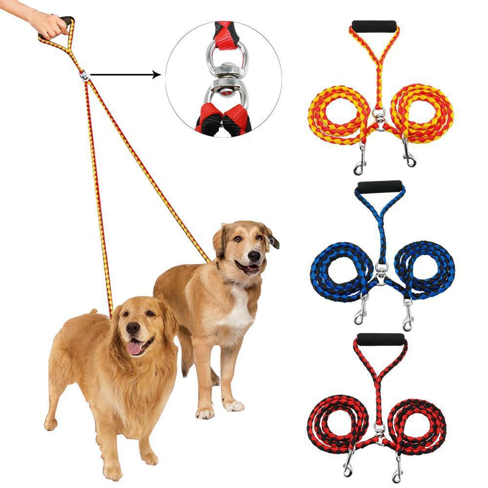 Braided Tangle Free Dual Dog Leash